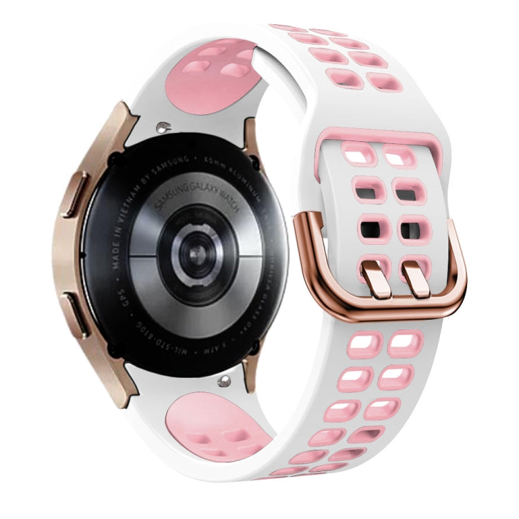 20mm 通気性ツートンカラーシリコンウォッチバンド、Samsung Galaxy Watch 5 40mm用、Samsung Galaxy Watch 5 44mm用
