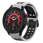 20mm 通気性ツートンカラーシリコンウォッチバンド、Samsung Galaxy Watch 5 40mm用、Samsung Galaxy Watch 5 44mm用