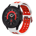 20mm 通気性ツートンカラーシリコンウォッチバンド、Samsung Galaxy Watch 5 40mm用、Samsung Galaxy Watch 5 44mm用
