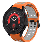 20mm 通気性ツートンカラーシリコンウォッチバンド、Samsung Galaxy Watch 5 40mm用、Samsung Galaxy Watch 5 44mm用