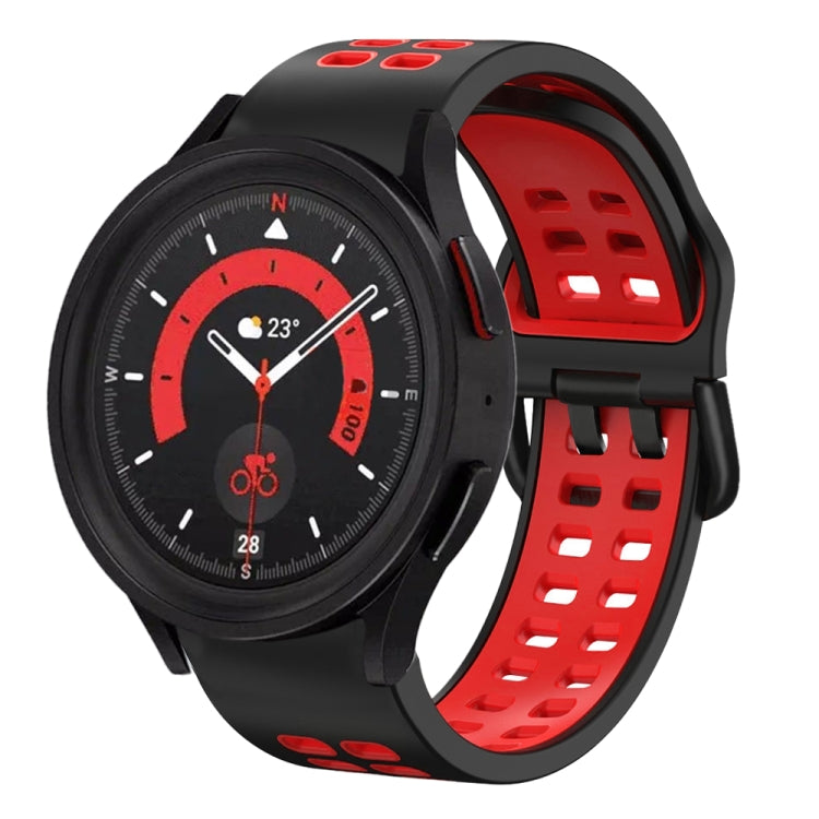20mm 通気性ツートンカラーシリコンウォッチバンド、Samsung Galaxy Watch 5 40mm用、Samsung Galaxy Watch 5 44mm用