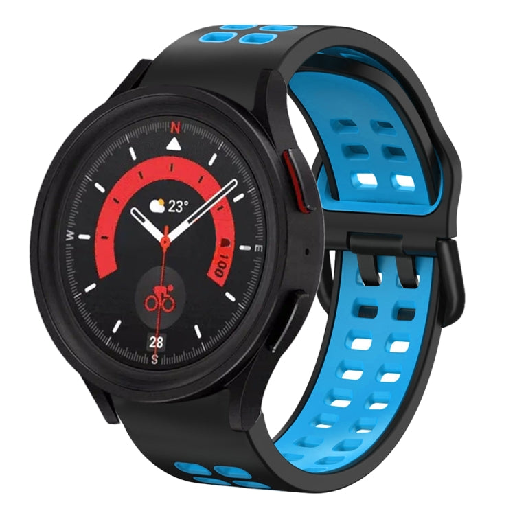 20mm 通気性ツートンカラーシリコンウォッチバンド、Samsung Galaxy Watch 5 40mm用、Samsung Galaxy Watch 5 44mm用