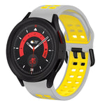 20mm 通気性ツートンカラーシリコンウォッチバンド、Samsung Galaxy Watch 5 40mm用、Samsung Galaxy Watch 5 44mm用
