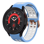 20mm 通気性ツートンカラーシリコンウォッチバンド、Samsung Galaxy Watch 5 40mm用、Samsung Galaxy Watch 5 44mm用
