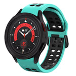 20mm 通気性ツートンカラーシリコンウォッチバンド、Samsung Galaxy Watch 5 40mm用、Samsung Galaxy Watch 5 44mm用
