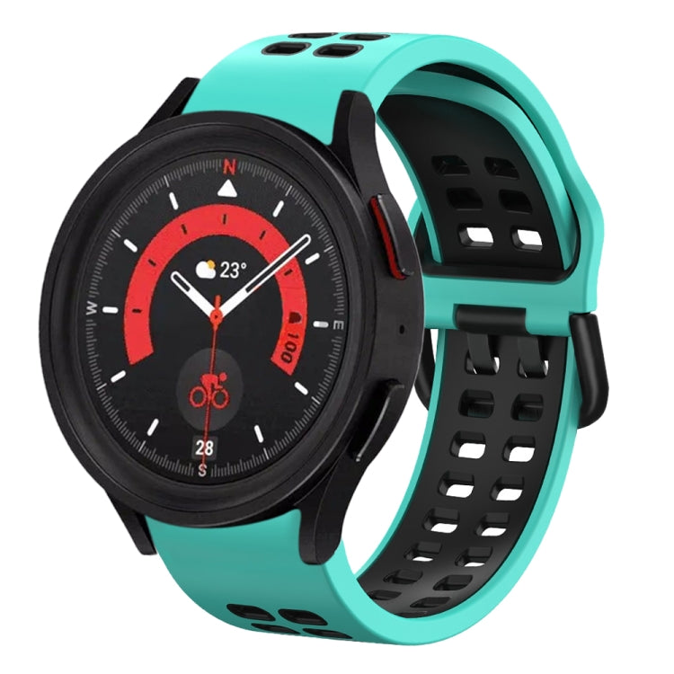20mm 通気性ツートンカラーシリコンウォッチバンド、Samsung Galaxy Watch 5 40mm用、Samsung Galaxy Watch 5 44mm用