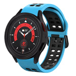 20mm 通気性ツートンカラーシリコンウォッチバンド、Samsung Galaxy Watch 5 40mm用、Samsung Galaxy Watch 5 44mm用