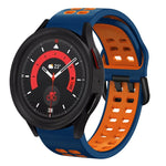 20mm 通気性ツートンカラーシリコンウォッチバンド、Samsung Galaxy Watch 5 40mm用、Samsung Galaxy Watch 5 44mm用