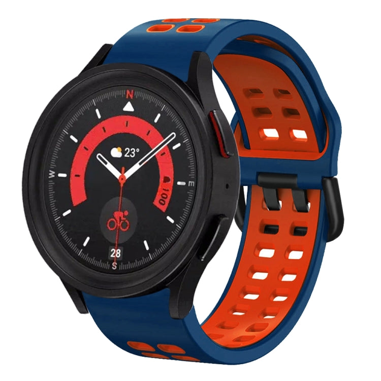 20mm 通気性ツートンカラーシリコンウォッチバンド、Samsung Galaxy Watch 5 40mm用、Samsung Galaxy Watch 5 44mm用