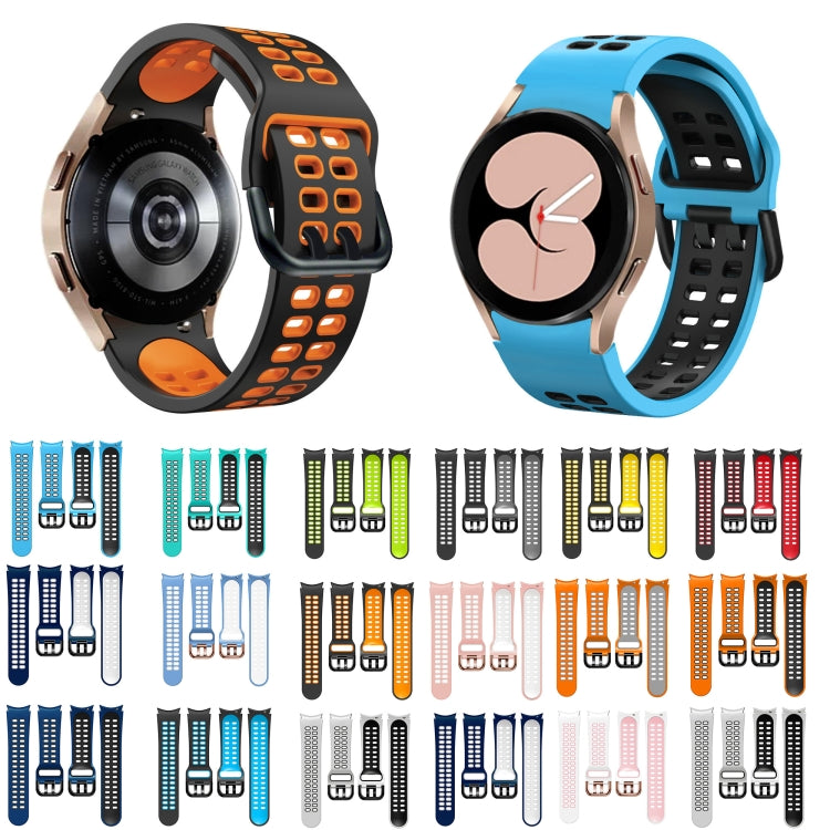 20mm 通気性ツートンカラーシリコンウォッチバンド、Samsung Galaxy Watch 5 40mm用、Samsung Galaxy Watch 5 44mm用