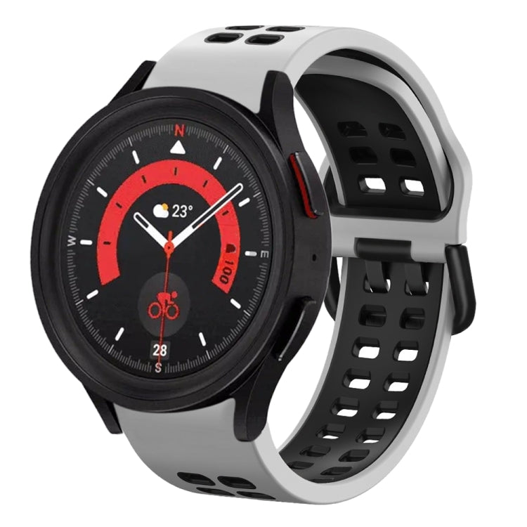 20mm 通気性ツートンカラーシリコンウォッチバンド、Samsung Galaxy Watch 5 40mm用、Samsung Galaxy Watch 5 44mm用