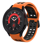 20mm 通気性ツートンカラーシリコンウォッチバンド、Samsung Galaxy Watch 5 40mm用、Samsung Galaxy Watch 5 44mm用