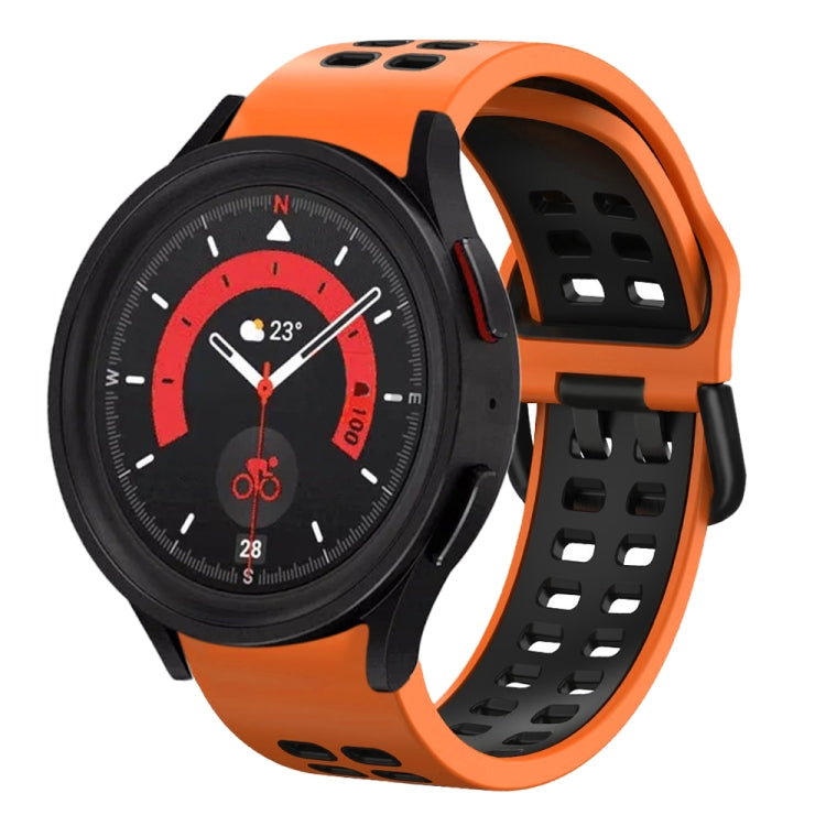 20mm 通気性ツートンカラーシリコンウォッチバンド、Samsung Galaxy Watch 5 40mm用、Samsung Galaxy Watch 5 44mm用