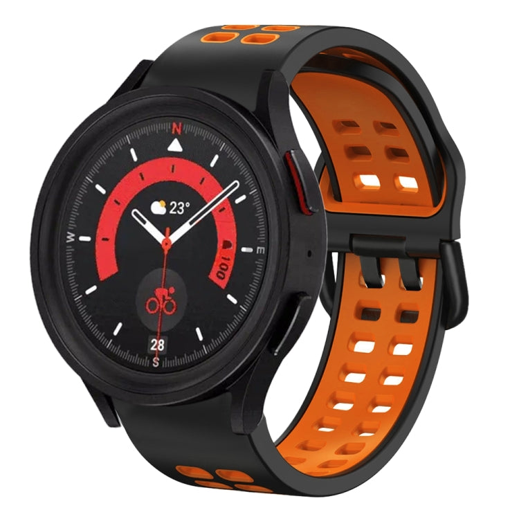 20mm 通気性ツートンカラーシリコンウォッチバンド、Samsung Galaxy Watch 5 40mm用、Samsung Galaxy Watch 5 44mm用