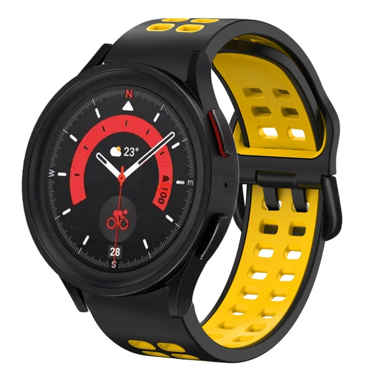20mm 通気性ツートンカラーシリコンウォッチバンド、Samsung Galaxy Watch 5 40mm用、Samsung Galaxy Watch 5 44mm用