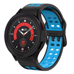 20mm 通気性ツートンカラーシリコンウォッチバンド、Samsung Galaxy Watch 5 40mm用、Samsung Galaxy Watch 5 44mm用