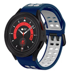 20mm 通気性ツートンカラーシリコンウォッチバンド、Samsung Galaxy Watch 5 40mm用、Samsung Galaxy Watch 5 44mm用