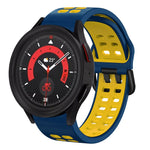 20mm 通気性ツートンカラーシリコンウォッチバンド、Samsung Galaxy Watch 5 40mm用、Samsung Galaxy Watch 5 44mm用