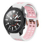 20mm 通気性ツートンカラーシリコンウォッチバンド、Samsung Galaxy Watch 5 Pro 45mm用、Samsung Galaxy Watch 4 40mm用