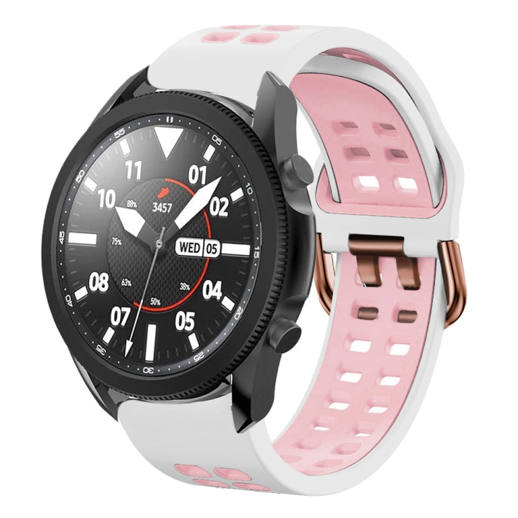 20mm 通気性ツートンカラーシリコンウォッチバンド、Samsung Galaxy Watch 5 Pro 45mm用、Samsung Galaxy Watch 4 40mm用