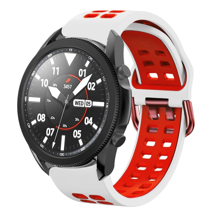 20mm 通気性ツートンカラーシリコンウォッチバンド、Samsung Galaxy Watch 5 Pro 45mm用、Samsung Galaxy Watch 4 40mm用