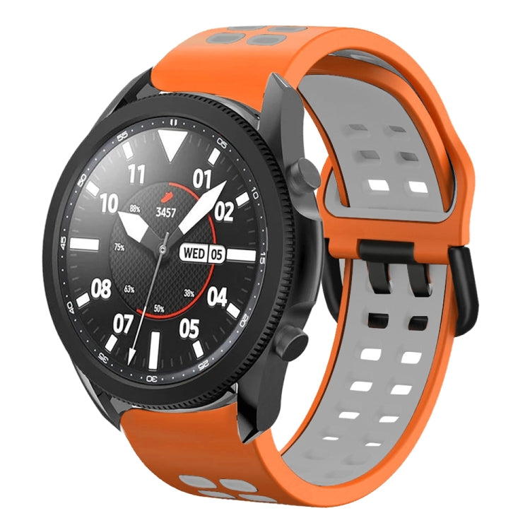20mm 通気性ツートンカラーシリコンウォッチバンド、Samsung Galaxy Watch 5 Pro 45mm用、Samsung Galaxy Watch 4 40mm用