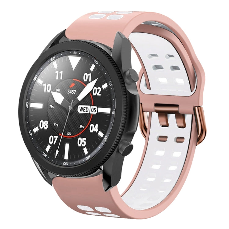20mm 通気性ツートンカラーシリコンウォッチバンド、Samsung Galaxy Watch 5 Pro 45mm用、Samsung Galaxy Watch 4 40mm用