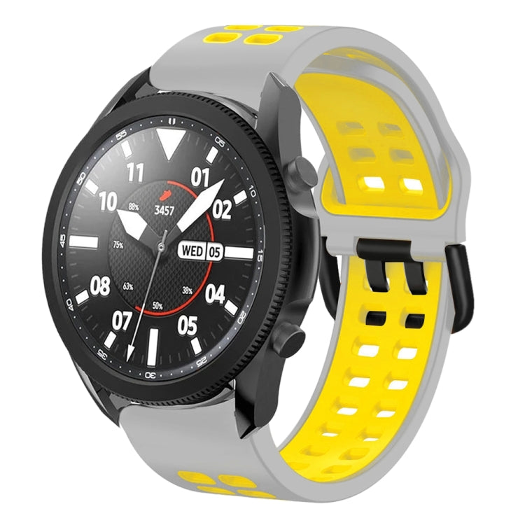 20mm 通気性ツートンカラーシリコンウォッチバンド、Samsung Galaxy Watch 5 Pro 45mm用、Samsung Galaxy Watch 4 40mm用