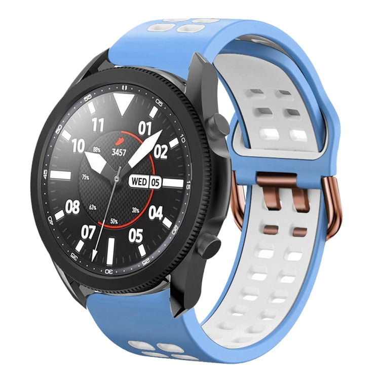20mm 通気性ツートンカラーシリコンウォッチバンド、Samsung Galaxy Watch 5 Pro 45mm用、Samsung Galaxy Watch 4 40mm用