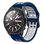 20mm 通気性ツートンカラーシリコンウォッチバンド、Samsung Galaxy Watch 5 Pro 45mm用、Samsung Galaxy Watch 4 40mm用