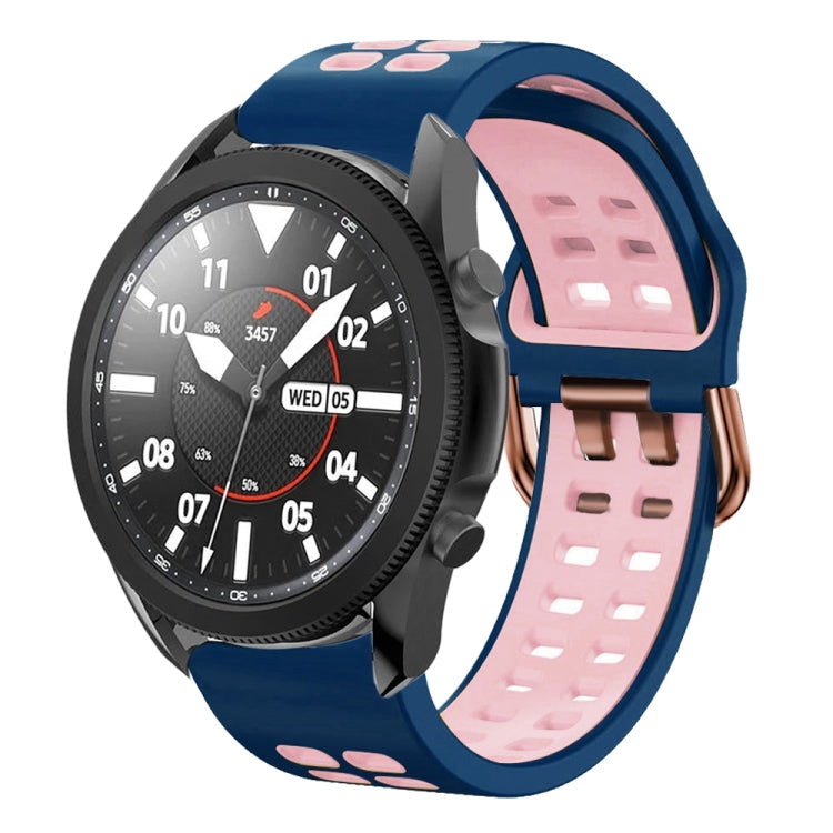 20mm 通気性ツートンカラーシリコンウォッチバンド、Samsung Galaxy Watch 5 Pro 45mm用、Samsung Galaxy Watch 4 40mm用