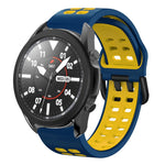 20mm 通気性ツートンカラーシリコンウォッチバンド、Samsung Galaxy Watch 5 Pro 45mm用、Samsung Galaxy Watch 4 40mm用
