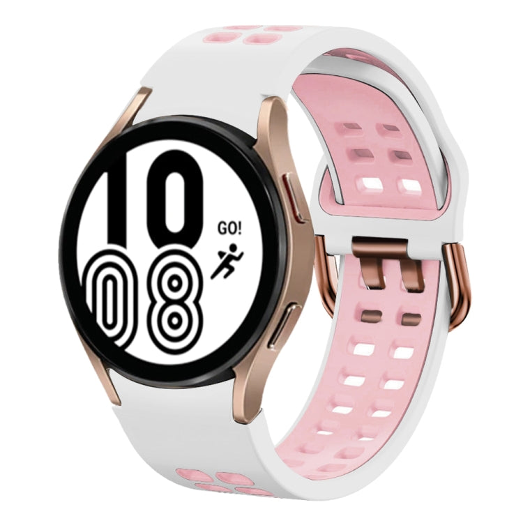 20mm 通気性ツートンカラーシリコンウォッチバンド、Samsung Galaxy Watch 5 Pro 45mm用、Samsung Galaxy Watch 4 40mm用