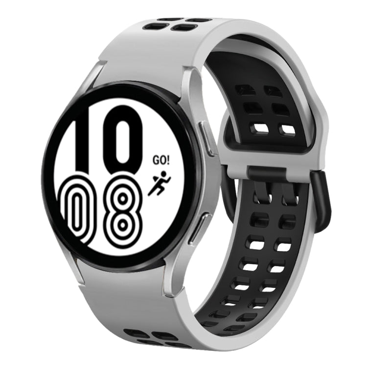 20mm 通気性ツートンカラーシリコンウォッチバンド、Samsung Galaxy Watch 5 Pro 45mm用、Samsung Galaxy Watch 4 40mm用