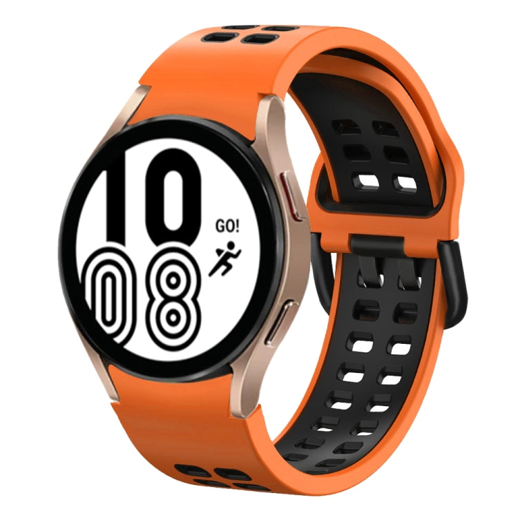 20mm 通気性ツートンカラーシリコンウォッチバンド、Samsung Galaxy Watch 5 Pro 45mm用、Samsung Galaxy Watch 4 40mm用
