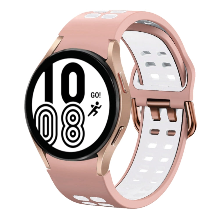 20mm 通気性ツートンカラーシリコンウォッチバンド、Samsung Galaxy Watch 5 Pro 45mm用、Samsung Galaxy Watch 4 40mm用