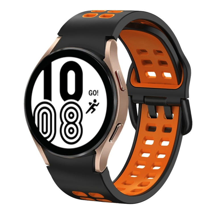 20mm 通気性ツートンカラーシリコンウォッチバンド、Samsung Galaxy Watch 5 Pro 45mm用、Samsung Galaxy Watch 4 40mm用