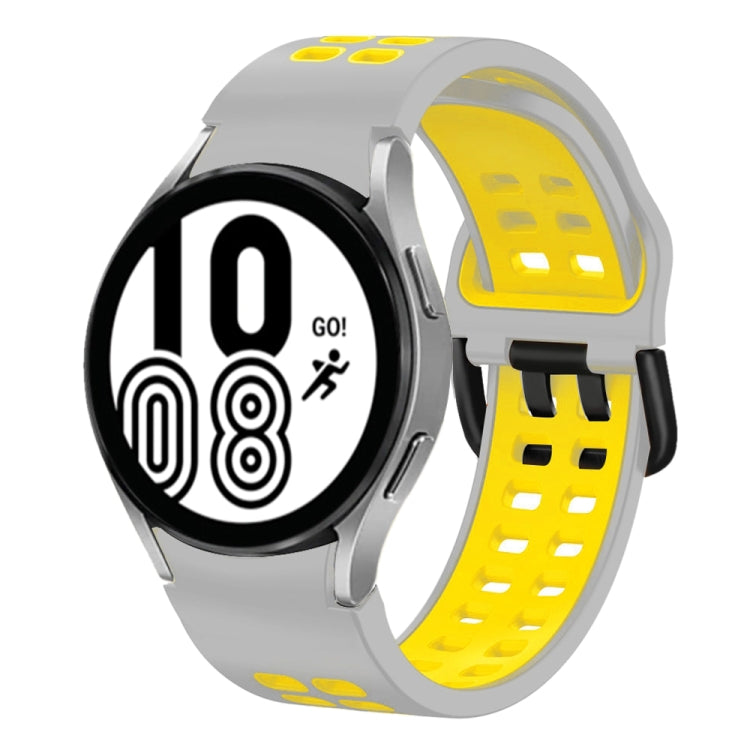 20mm 通気性ツートンカラーシリコンウォッチバンド、Samsung Galaxy Watch 5 Pro 45mm用、Samsung Galaxy Watch 4 40mm用