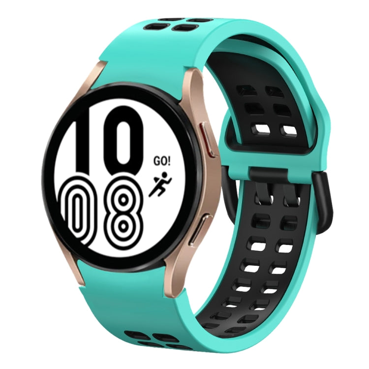 20mm 通気性ツートンカラーシリコンウォッチバンド、Samsung Galaxy Watch 5 Pro 45mm用、Samsung Galaxy Watch 4 40mm用