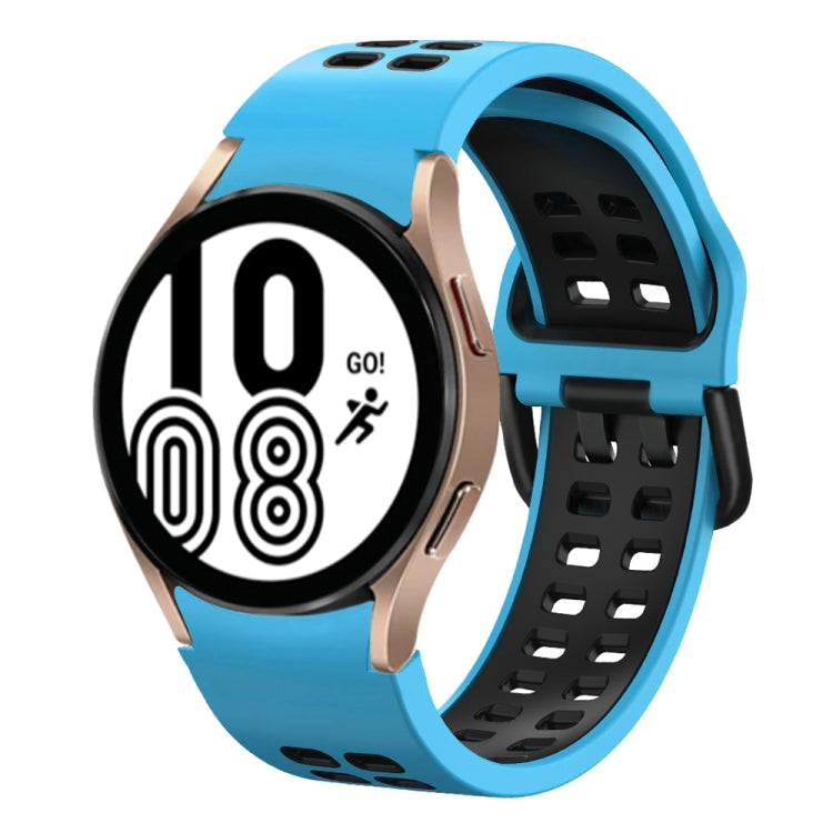 20mm 通気性ツートンカラーシリコンウォッチバンド、Samsung Galaxy Watch 5 Pro 45mm用、Samsung Galaxy Watch 4 40mm用