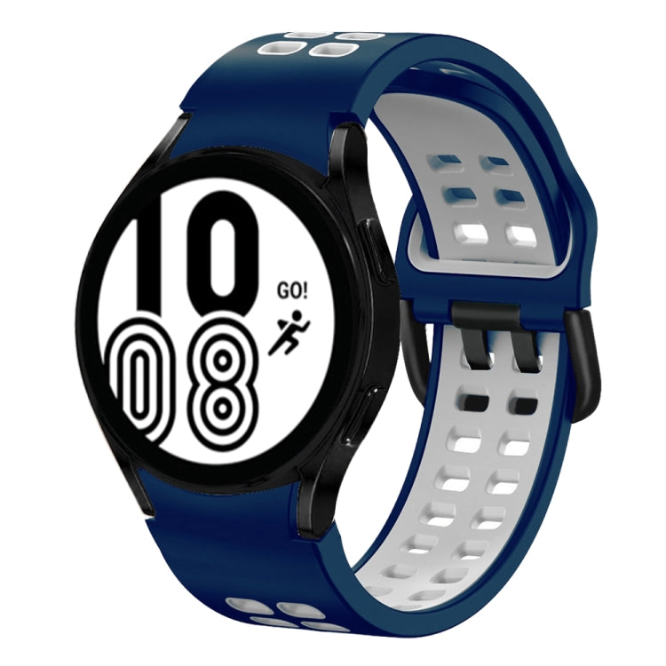 20mm 通気性ツートンカラーシリコンウォッチバンド、Samsung Galaxy Watch 5 Pro 45mm用、Samsung Galaxy Watch 4 40mm用