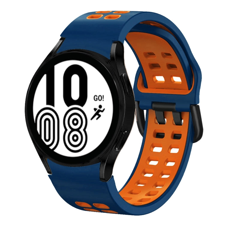 20mm 通気性ツートンカラーシリコンウォッチバンド、Samsung Galaxy Watch 5 Pro 45mm用、Samsung Galaxy Watch 4 40mm用