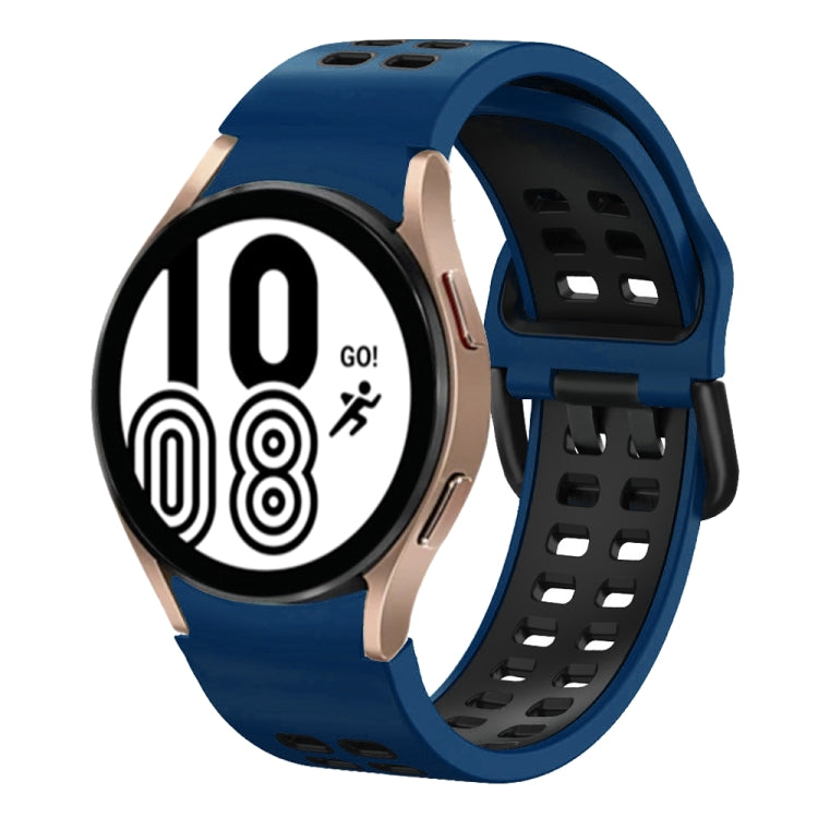 20mm 通気性ツートンカラーシリコンウォッチバンド、Samsung Galaxy Watch 5 Pro 45mm用、Samsung Galaxy Watch 4 40mm用