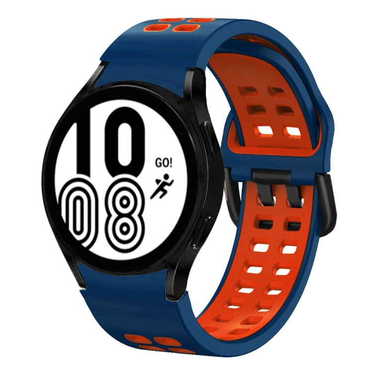 20mm 通気性ツートンカラーシリコンウォッチバンド、Samsung Galaxy Watch 5 Pro 45mm用、Samsung Galaxy Watch 4 40mm用