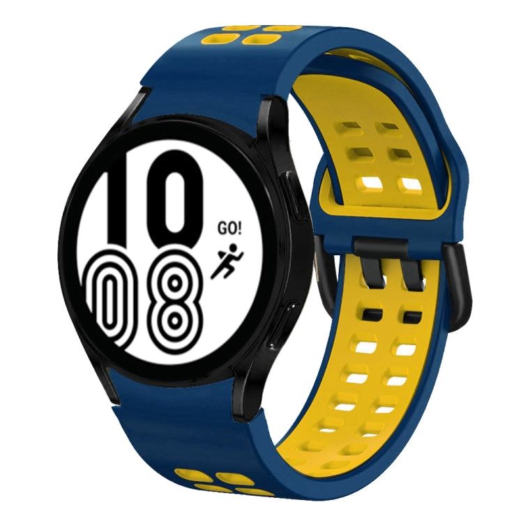 20mm 通気性ツートンカラーシリコンウォッチバンド、Samsung Galaxy Watch 5 Pro 45mm用、Samsung Galaxy Watch 4 40mm用
