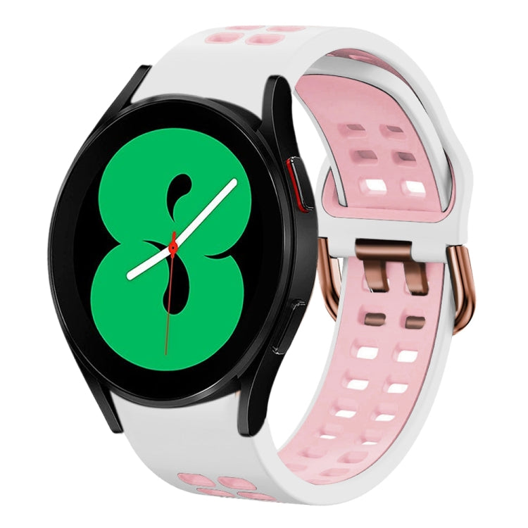 20mm通気性ツーカラーシリコンウォッチバンド、Samsung Galaxy Watch 4 44mm用、Samsung Galaxy Watch 4 Classic 46mm用
