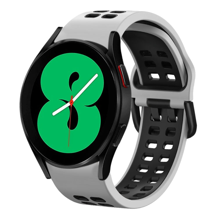20mm通気性ツーカラーシリコンウォッチバンド、Samsung Galaxy Watch 4 44mm用、Samsung Galaxy Watch 4 Classic 46mm用
