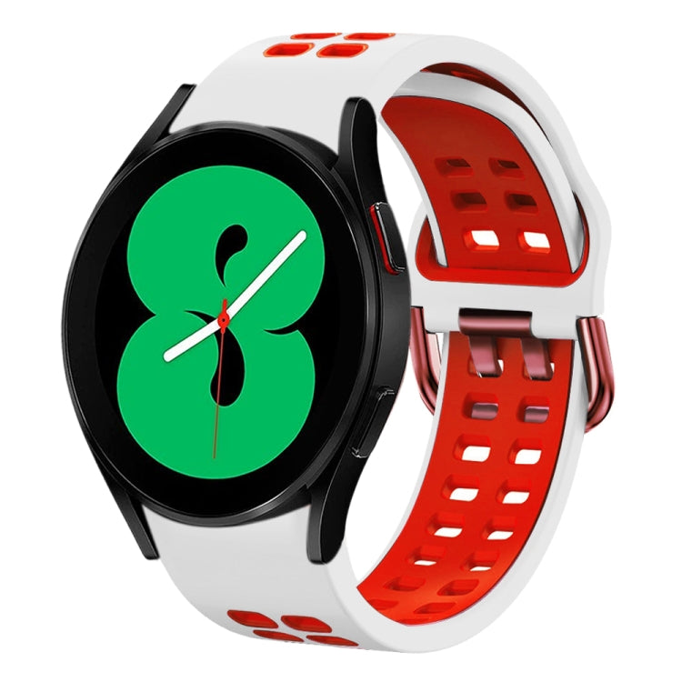 20mm通気性ツーカラーシリコンウォッチバンド、Samsung Galaxy Watch 4 44mm用、Samsung Galaxy Watch 4 Classic 46mm用