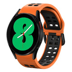 20mm通気性ツーカラーシリコンウォッチバンド、Samsung Galaxy Watch 4 44mm用、Samsung Galaxy Watch 4 Classic 46mm用
