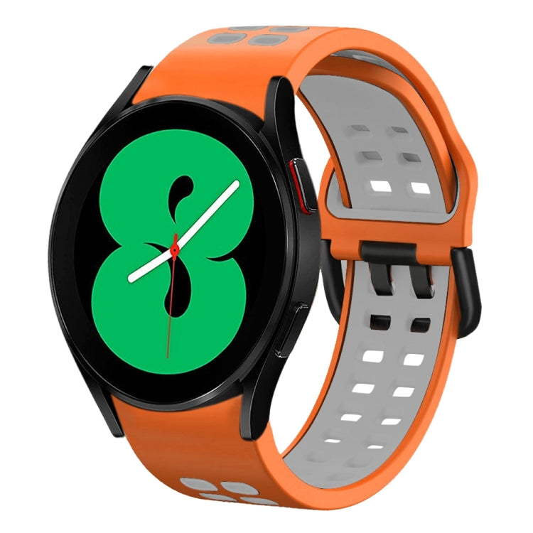 20mm通気性ツーカラーシリコンウォッチバンド、Samsung Galaxy Watch 4 44mm用、Samsung Galaxy Watch 4 Classic 46mm用